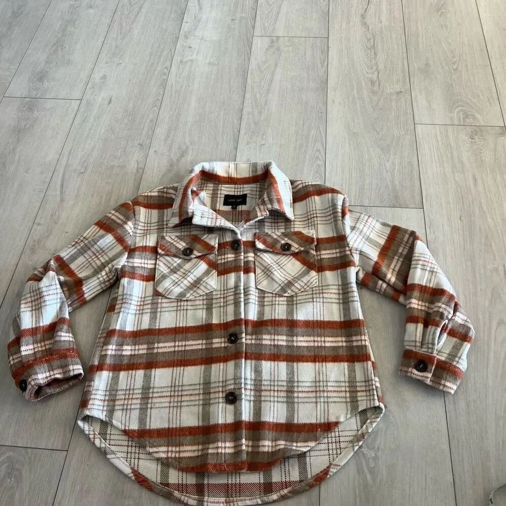 Love Tree Oversized Plaid Flannel Shacketn size S